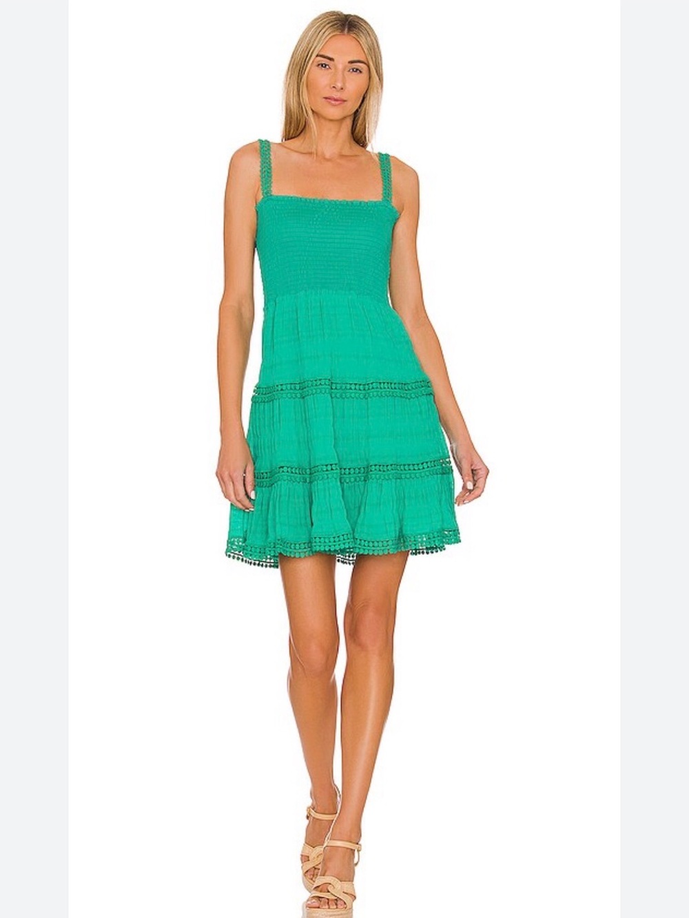 BB Dakota by Steve Madden  Green Smocked Mini Dress